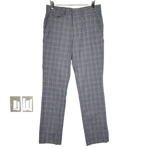 Golfino Casual Drive Checked Trouser Slim Golf Pants 32 Gray Stretch Preppy‎